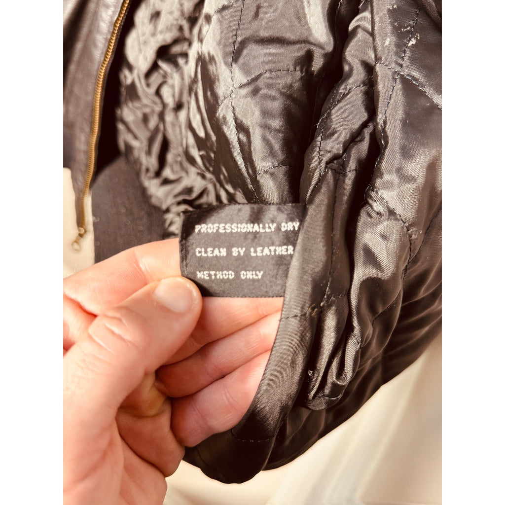 Vintage Mixed Blues Genuine Leather Bomber Jacket Black Ribbed Zip Flight Jacket