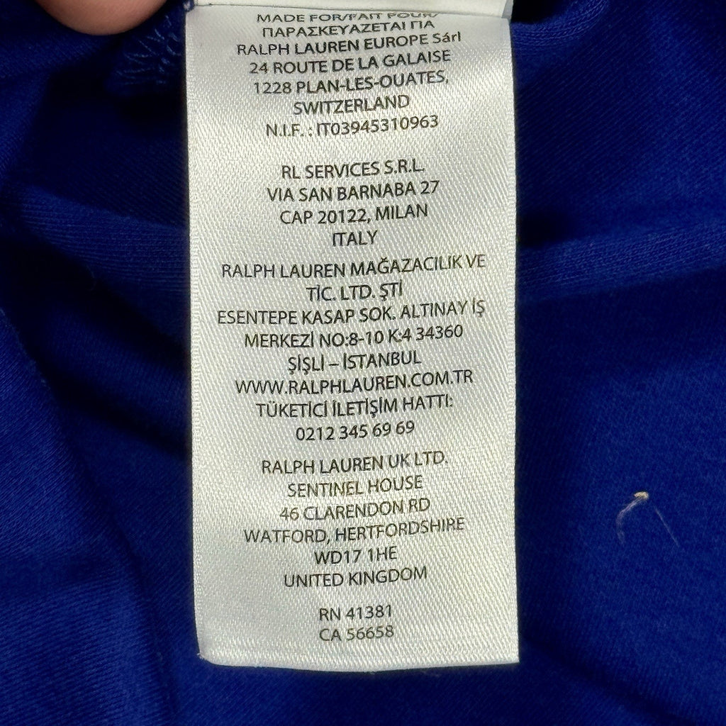 Polo Ralph Lauren Mens L Custom Slim Fit Polo Shirt Royal Blue Short Sleeve