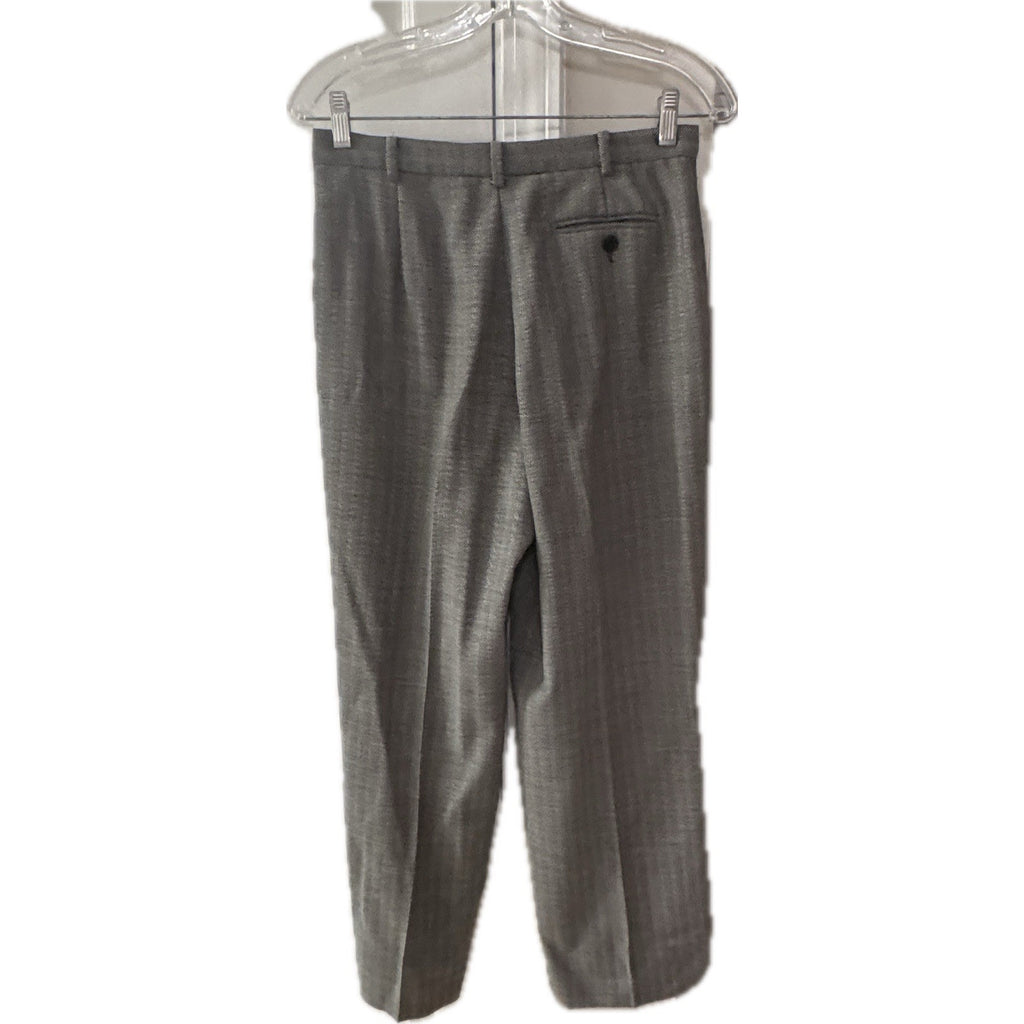 Armani Collezioni Womens Virgin Wool Gray Herringbone Pant Suit Size 4 Italy