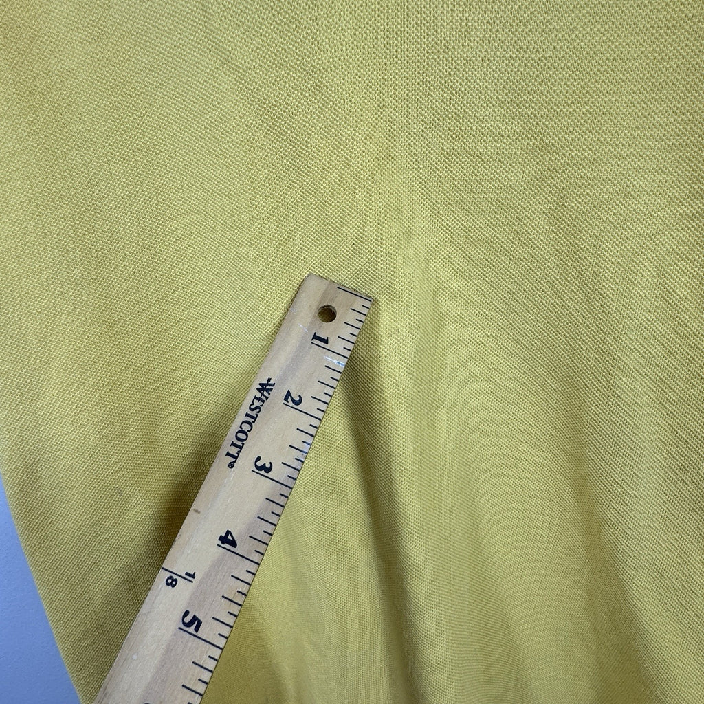 Vtg 60s-70s IZOD Lacoste Yellow Polo Shirt Crocodile Logo Cotton Mens Slim S XS