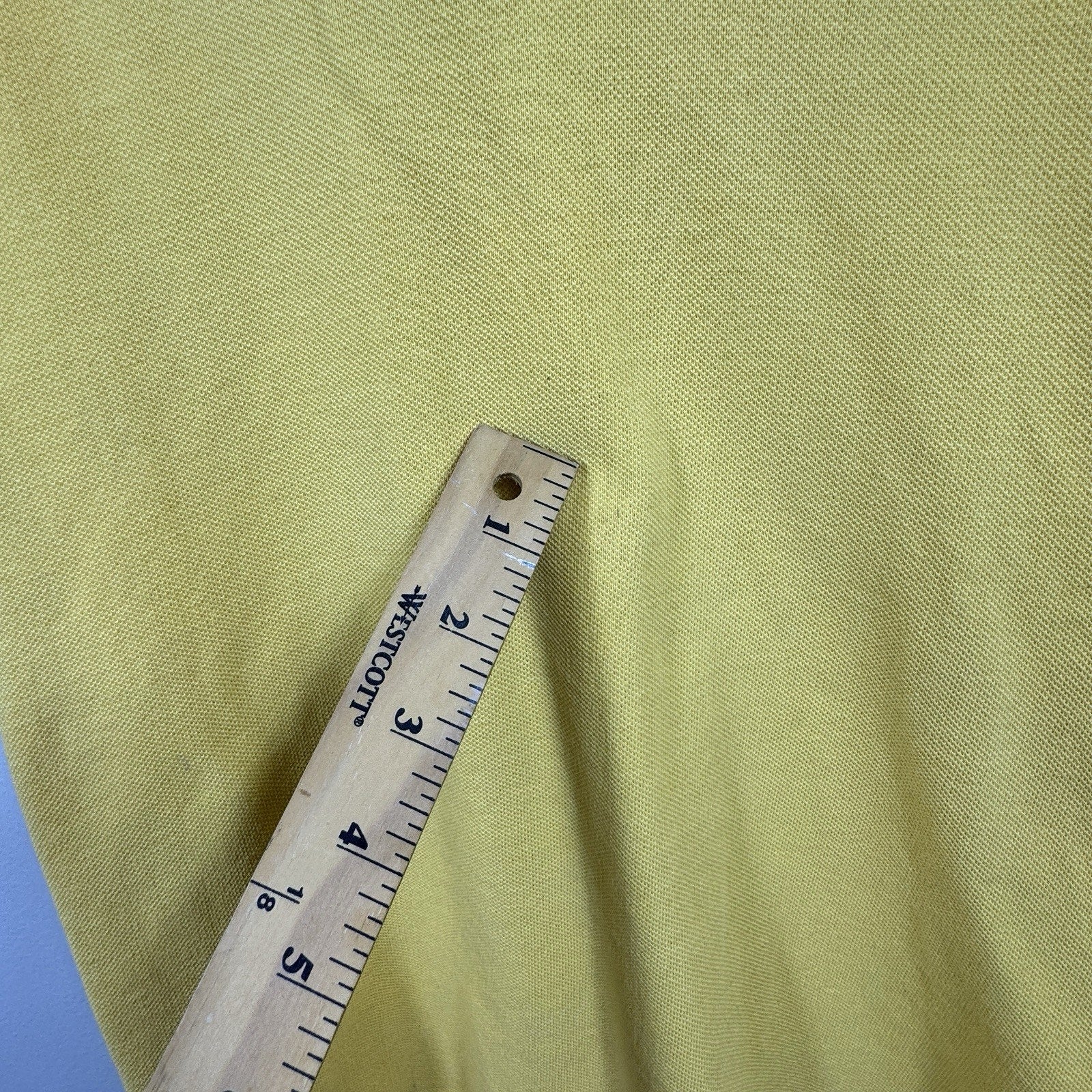 Vtg 60s-70s IZOD Lacoste Yellow Polo Shirt Crocodile Logo Cotton Mens Slim S XS
