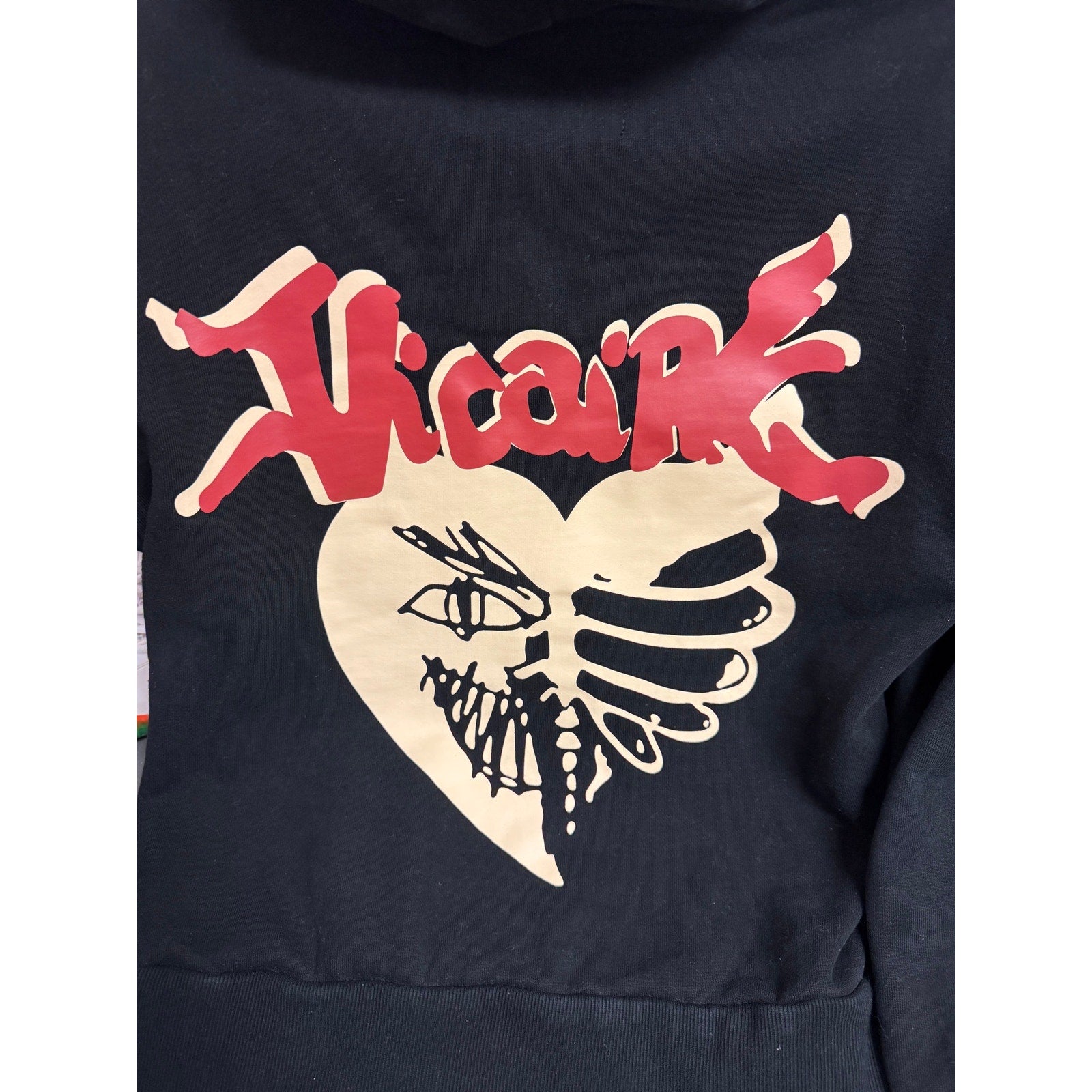Vicaire Seminar Evil Hearts Club Graphic Hoodie Black XS Y2K Goth Streetwear