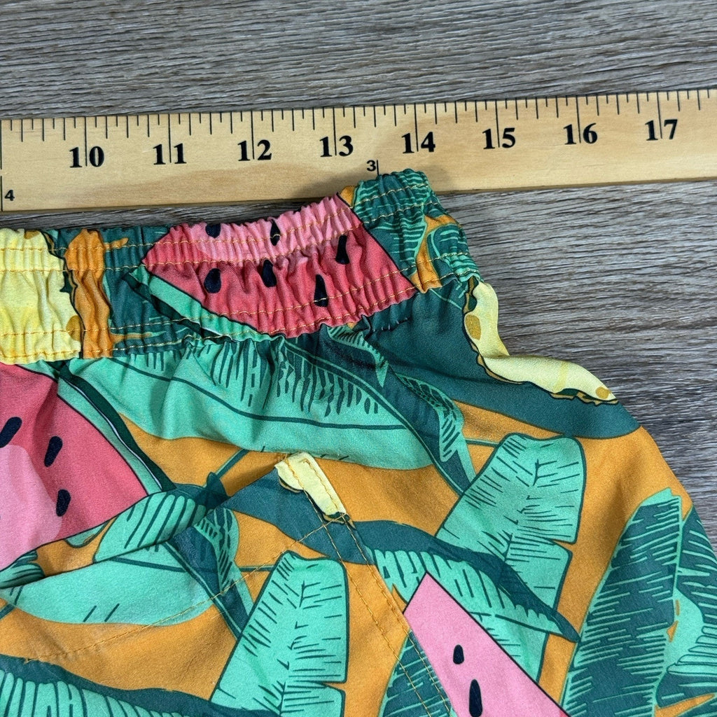 VTG Beach Bros Tropical Pineapple & Watermelon Lined Swim Trunks Size L Large