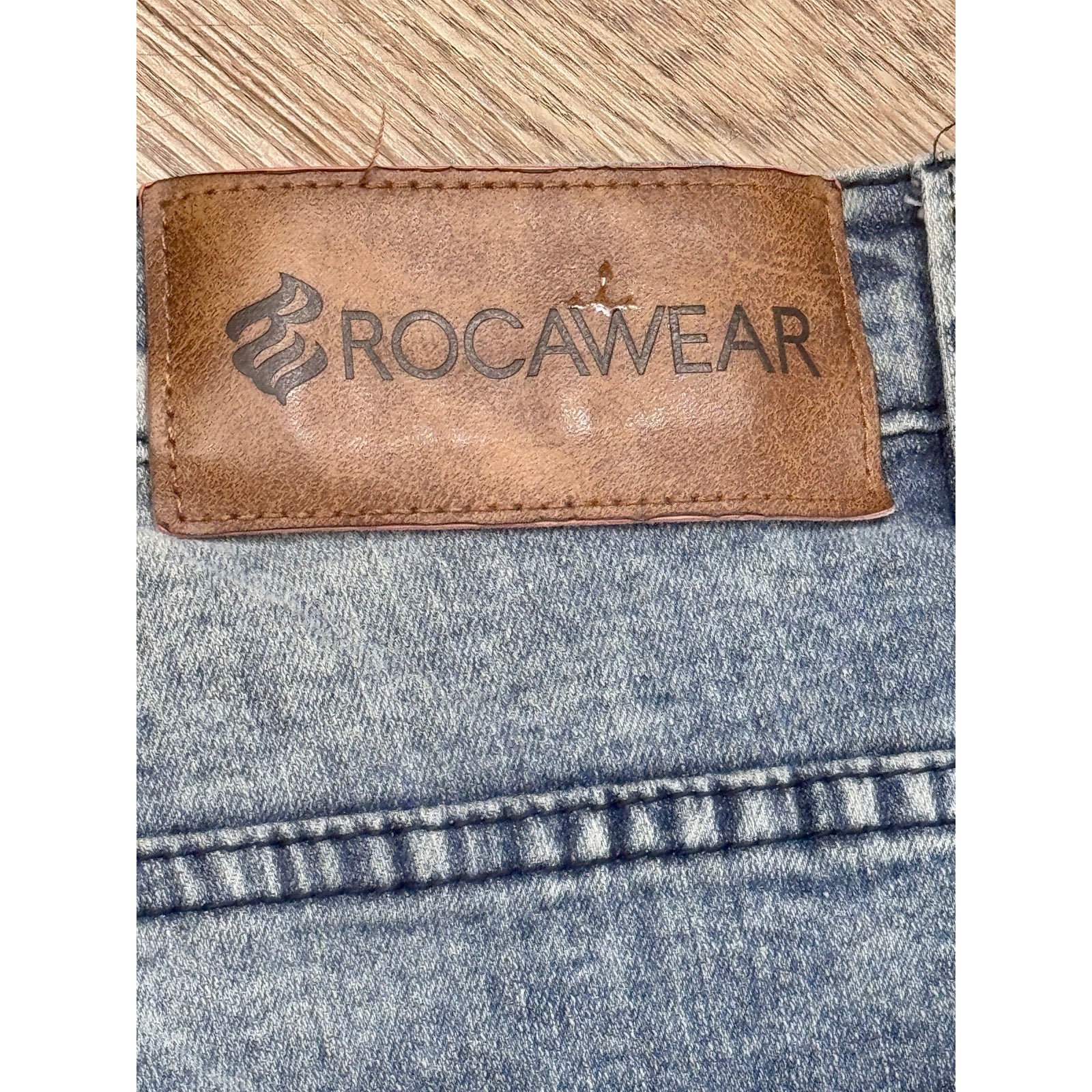Rocawear Slim Fit Jeans Men’s 46x34 Light Wash Y2K Hip Hop Streetwear Denim