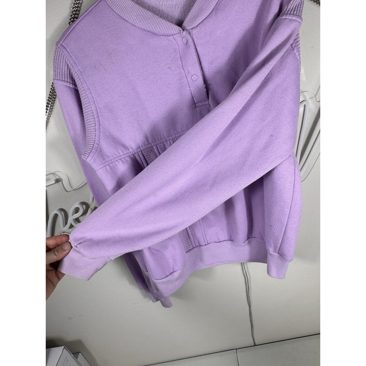 Rare Vtg 80s 90s Goolagong Purple Henley Sweatshirt Pullover Womens L Taiwan HTF