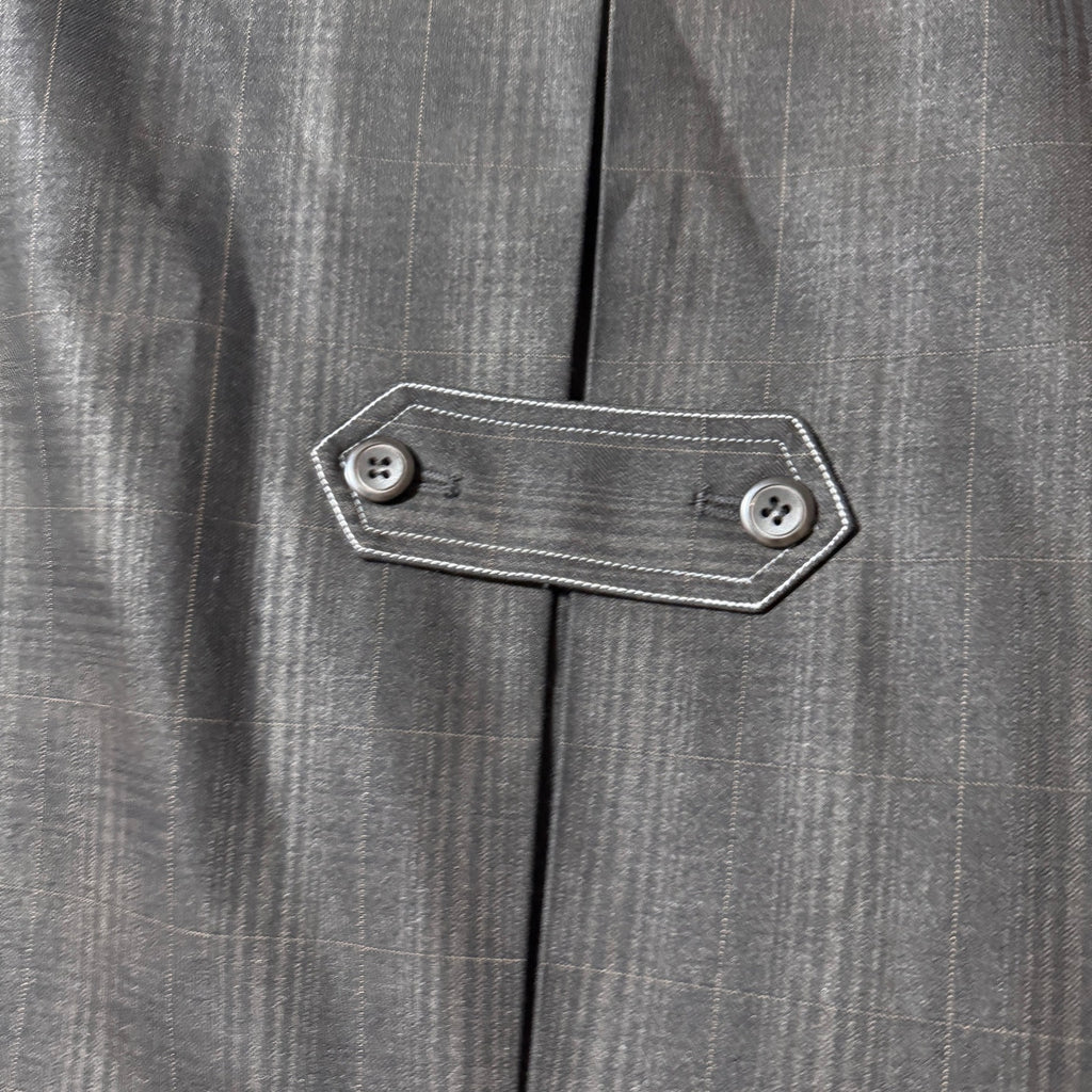 Pino Baldini 3 Pc Suit 48L 43W Charcoal Gray Windowpane Plaid Super 120s
