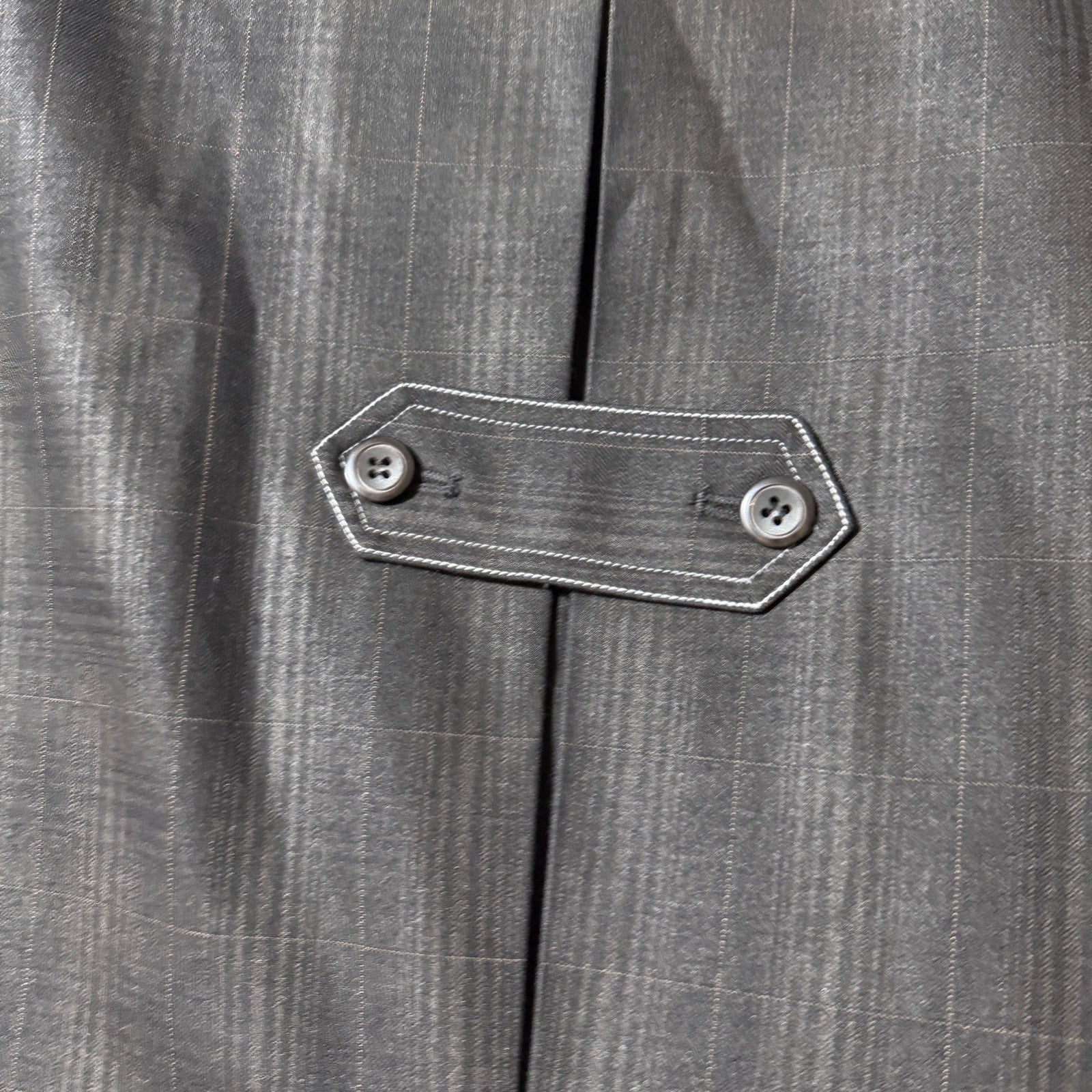 Pino Baldini 3 Pc Suit 48L 43W Charcoal Gray Windowpane Plaid Super 120s