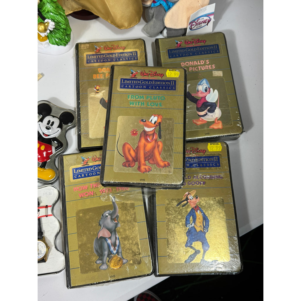 Rare Vintage 80s-90s Disney Collectibles Mega Lot Mickey Watches VHS Disneyana