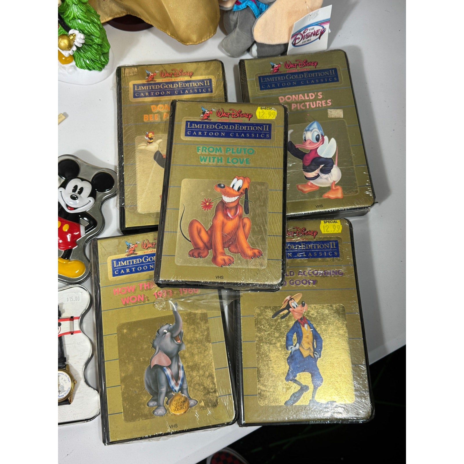 Rare Vintage 80s-90s Disney Collectibles Mega Lot Mickey Watches VHS Disneyana