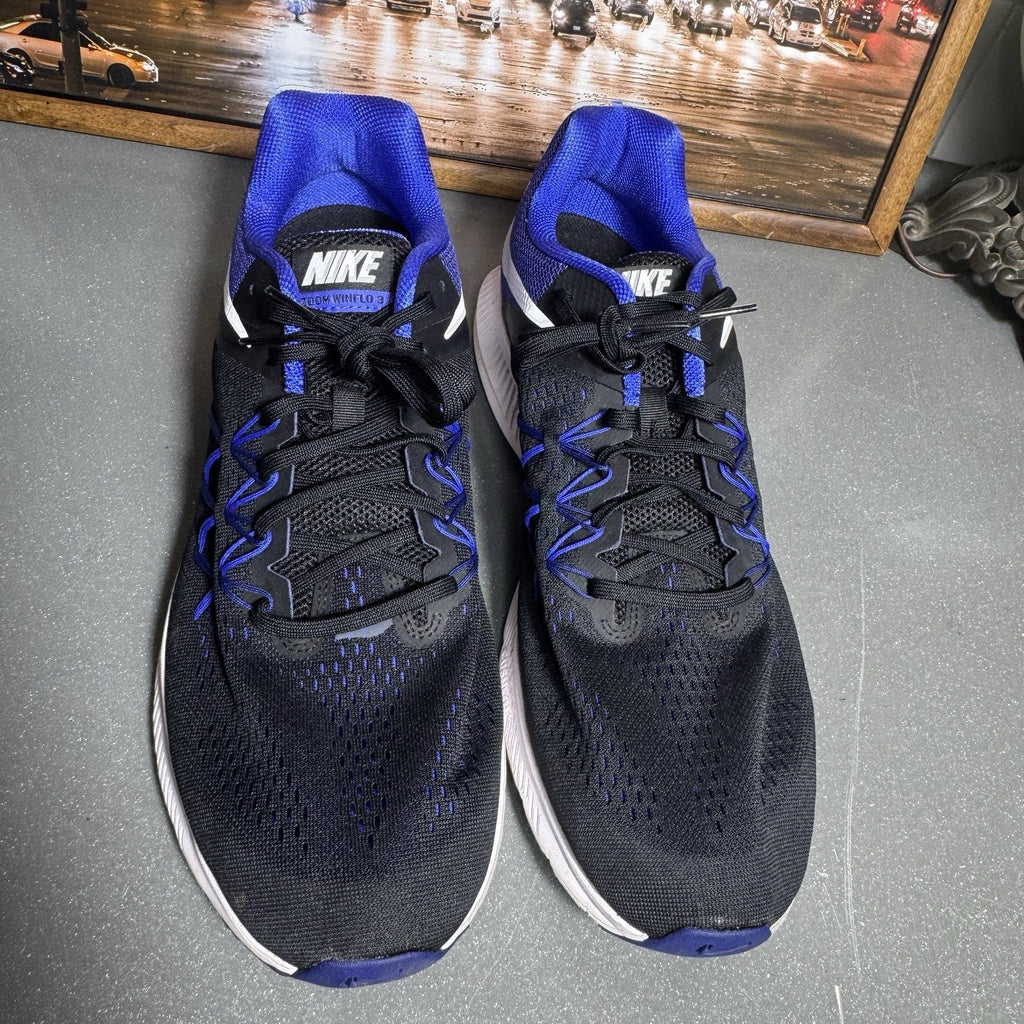 Nike Zoom Winflo 3 Mens Size 15 Blue Black Athletic Running Shoes Sneakers