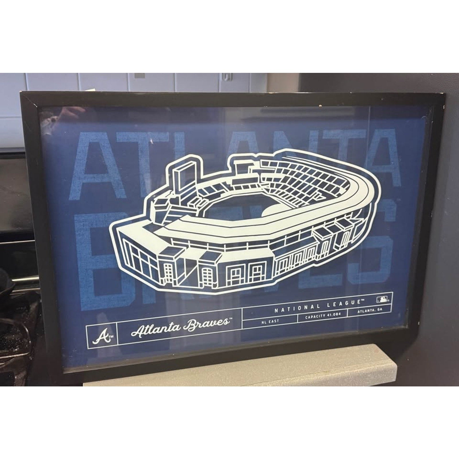 Atlanta Braves Truist Park Stadium Blueprint Framed Wall Art MLB Open Road Brand