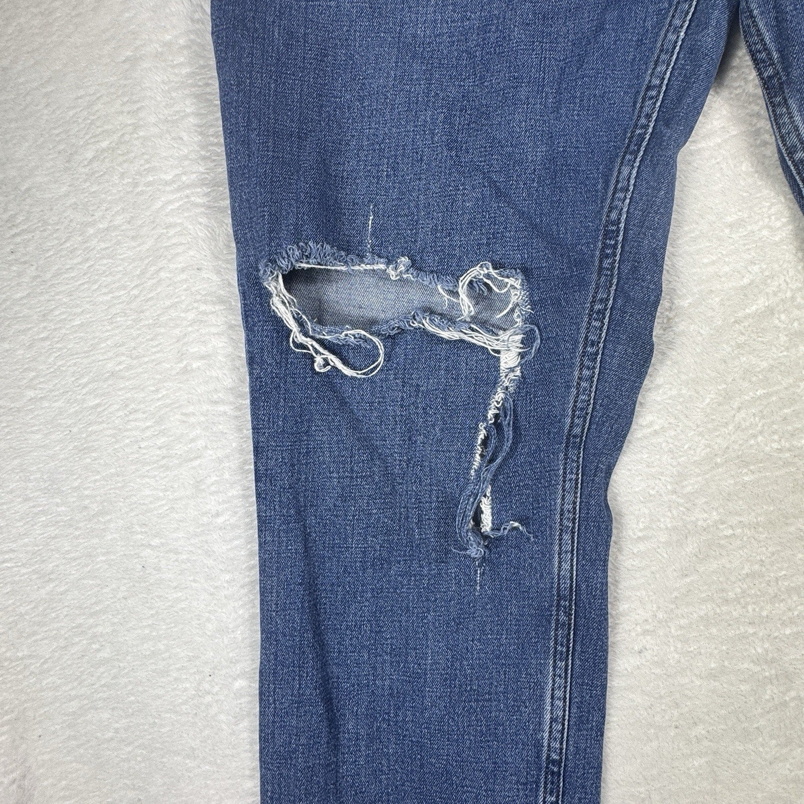 Abercrombie & Fitch Curve Love High Rise Distressed Skinny Jeans Womens 33 16L