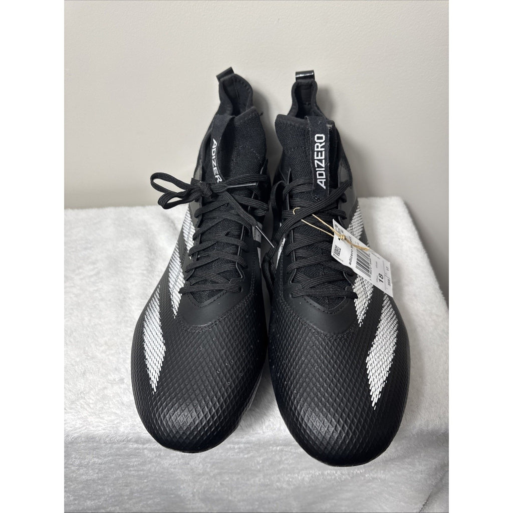 Adidas Adizero Impact Football Cleats Mens Black, Silver Sneakers Shoes Sz 18