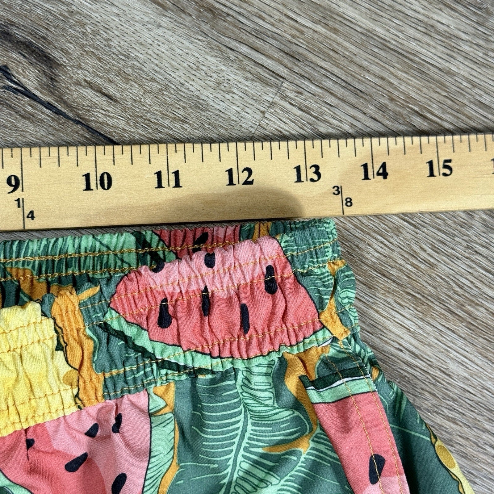 VTG Beach Bros Tropical Pineapple & Watermelon Lined Swim Trunks Size L Large