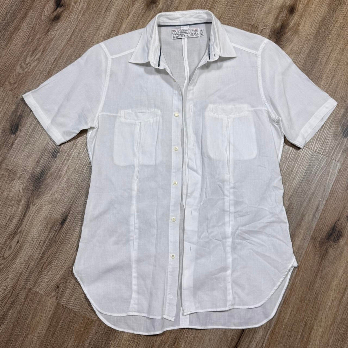 Vintage Shipley & Halmos White Button Down Shirt Small Designer Cotton