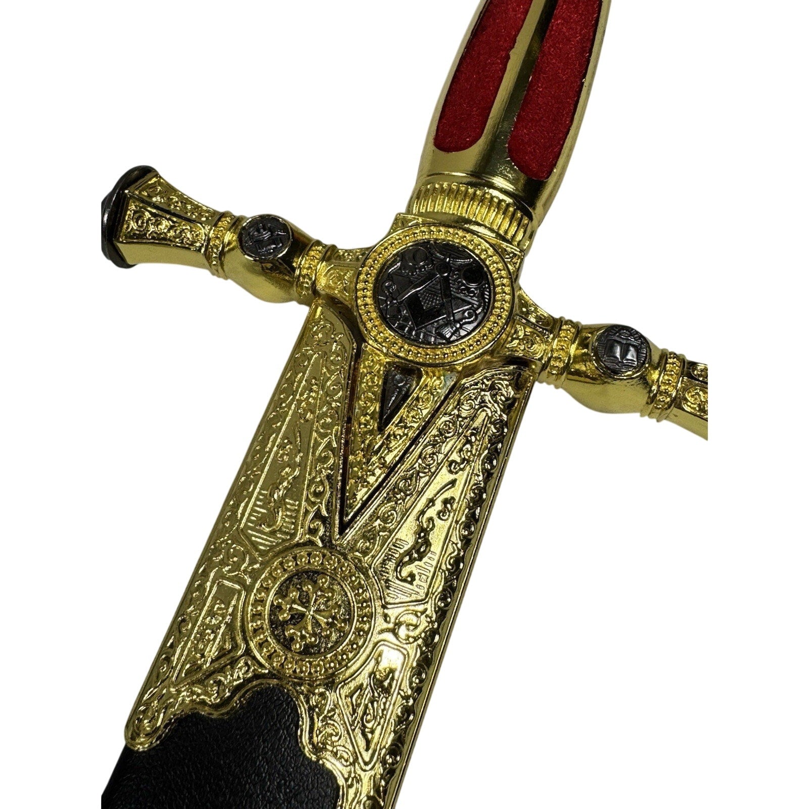 Freemason Masonic Ceremonial Dagger Sword 21.3 in Stainless, Engraved Scabbard