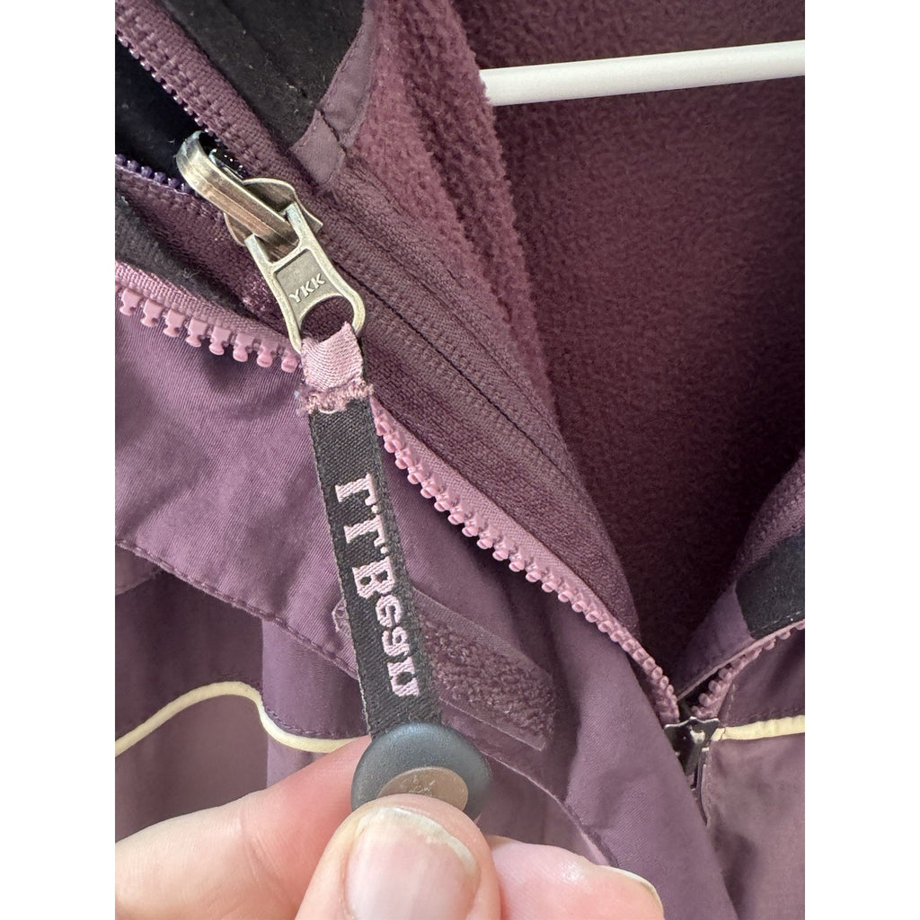 Vtg LL Bean Jacket Womens Petite Medium Purple Warm Up Fleece Lined Ski Snow M