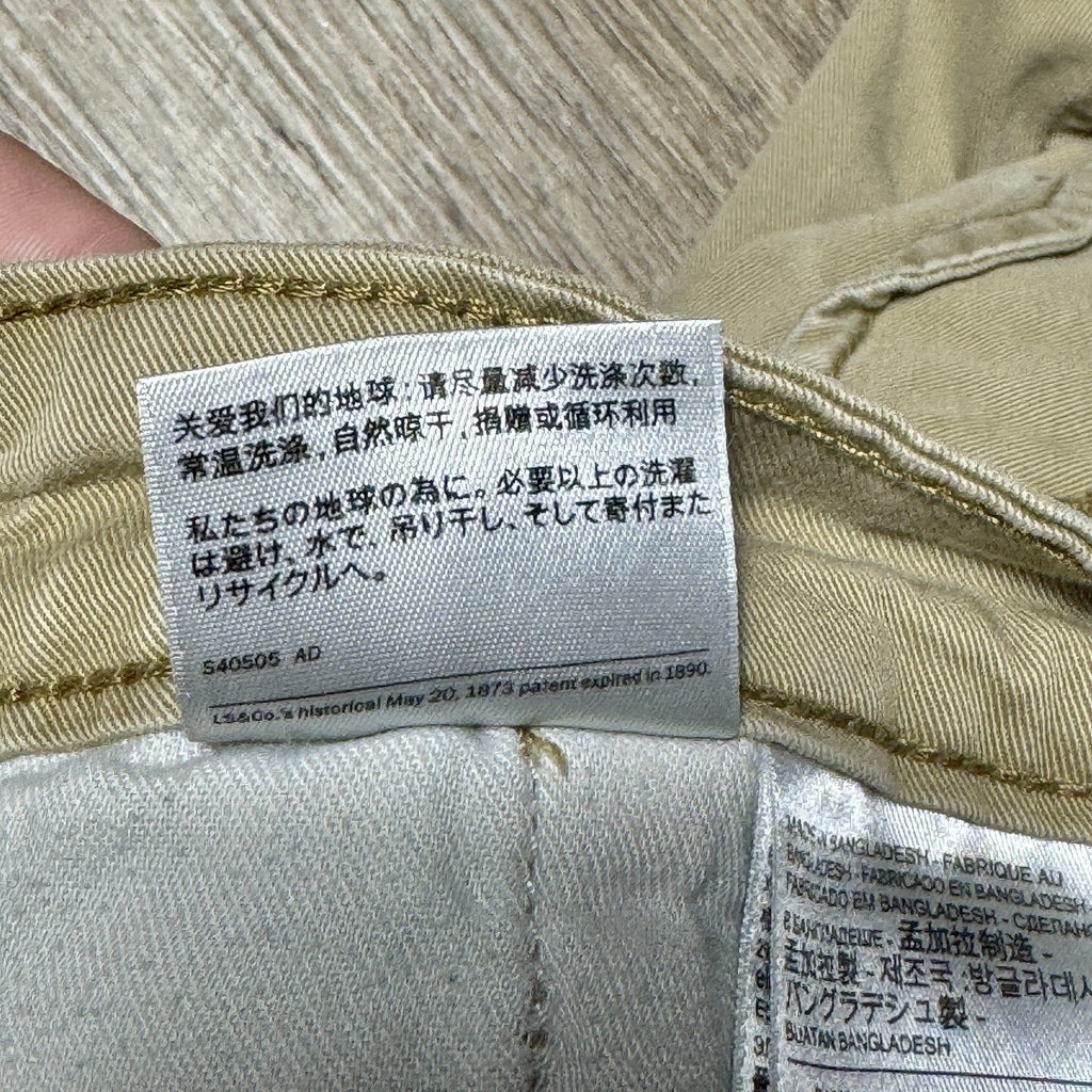 Levi's Cargo Pants Men's 34x30 Khaki Beige Utility Military Tactical Hiking Y2K