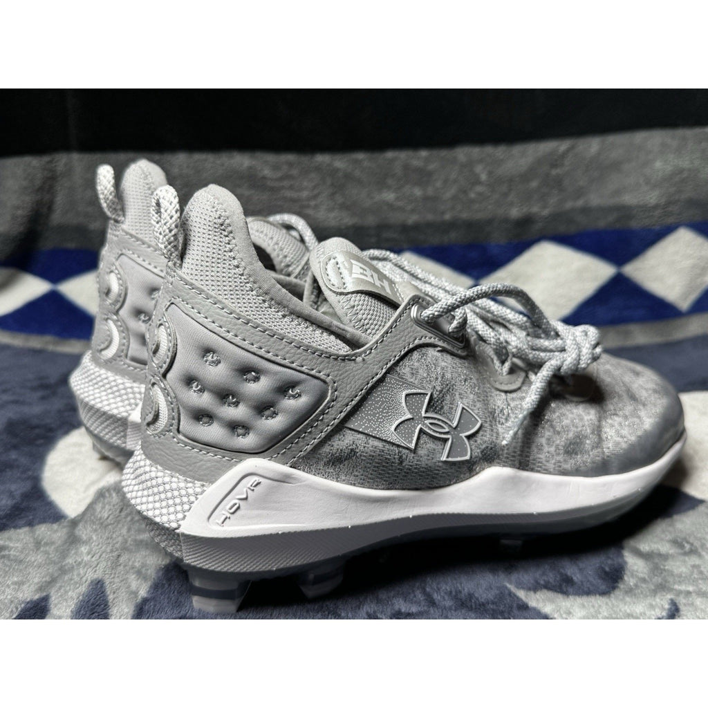 Under Armour Harper 8 Elite Mens 7.5 Halo Grey Metal Baseball Cleats 3026588-102