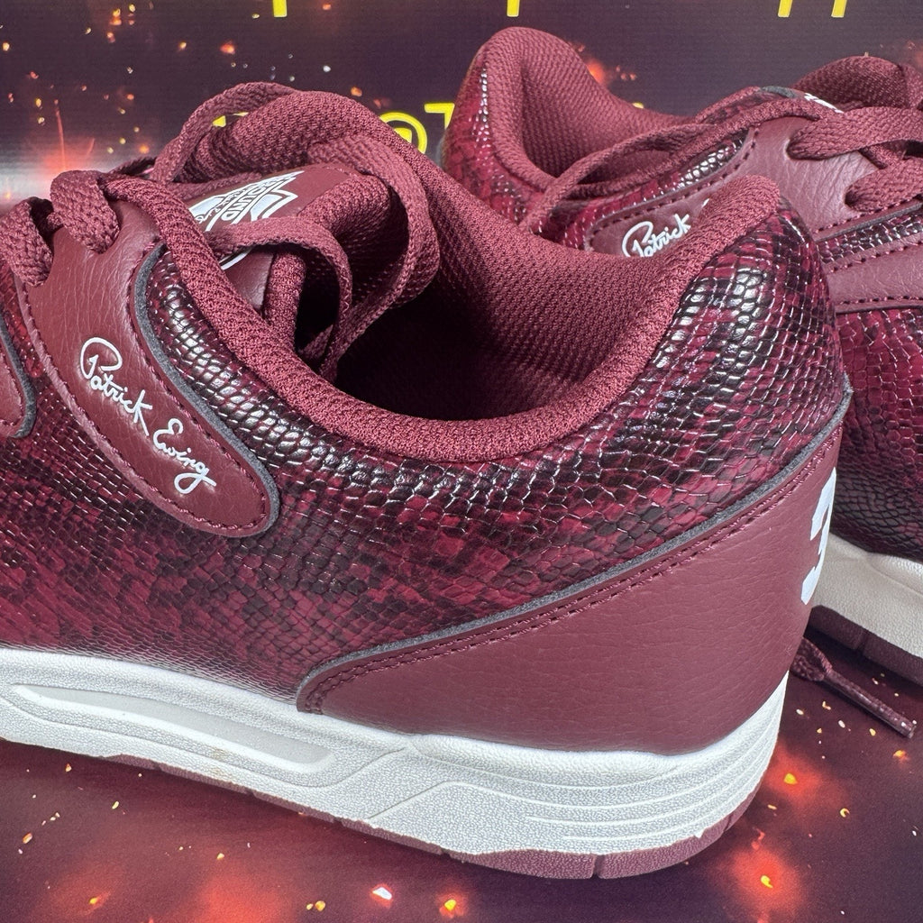 Patrick Ewing Rebound Backcourt Snake Burgundy Sneakers Shoes 1RMSN06-117 8.5