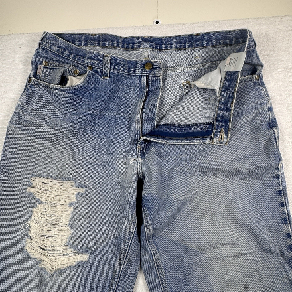 Carhartt B42 Relaxed Fit Jeans Mens 40x30 Distressed Workwear Denim Made Mexico