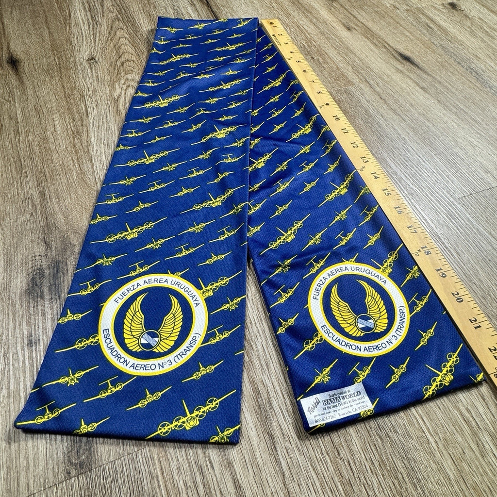 Vtg 1990s Uruguay Air Force Escuadrón Aéreo Nº3 Transport Crew Scarf USA