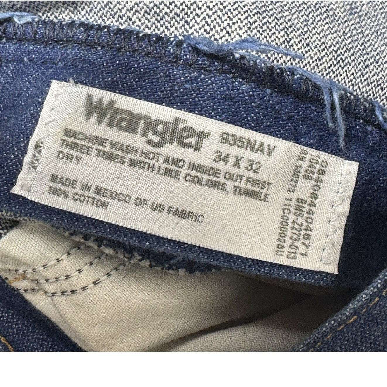 Wrangler 936NAV Cowboy Cut Slim Fit Jeans 34x32 Blue Western Denim
