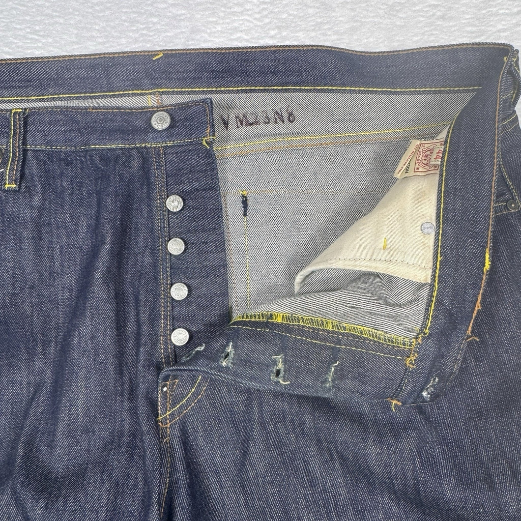 Vtg Y2K Evisu No.2 Lot 0001 Selvedge Denim Jeans Japan Button Fly Baggy 44x36