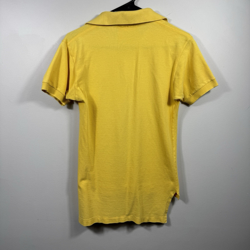 Vtg 60s-70s IZOD Lacoste Yellow Polo Shirt Crocodile Logo Cotton Mens Slim S XS