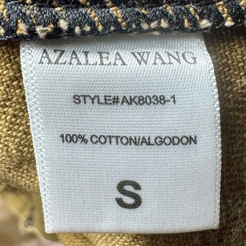 Azalea Wang Camo Rhinestone Fringe Cold Shoulder Cropped Trucker Jacket Small S