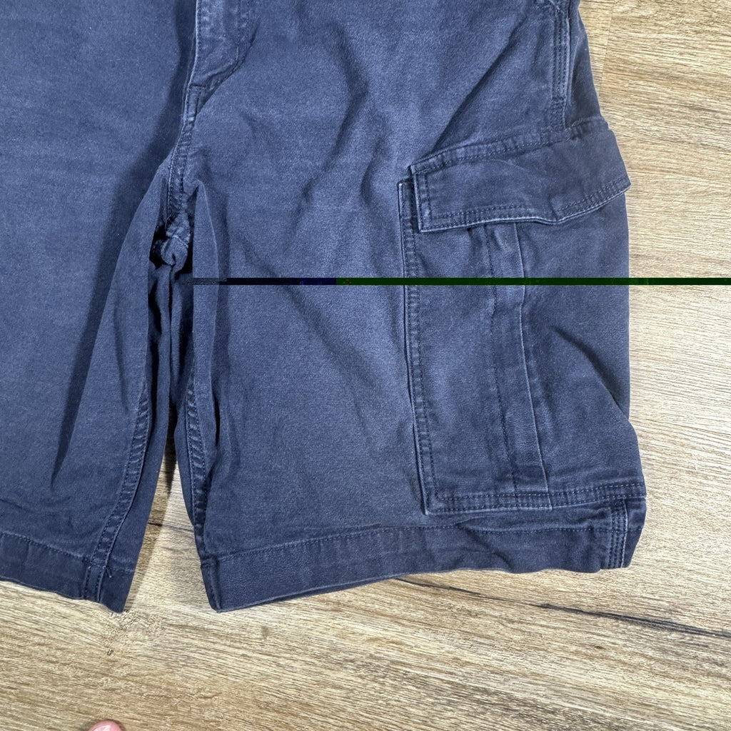 Carhartt Rugged Flex Cargo Work Shorts Men's 34 x 9.5 Navy Relaxed Fit Canvas