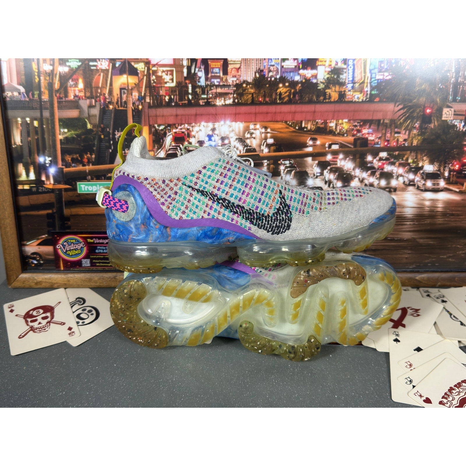 Nike Air VaporMax Flyease 2023 Multicolor Knit CJ6741-001 Men 7.5 Running Shoes