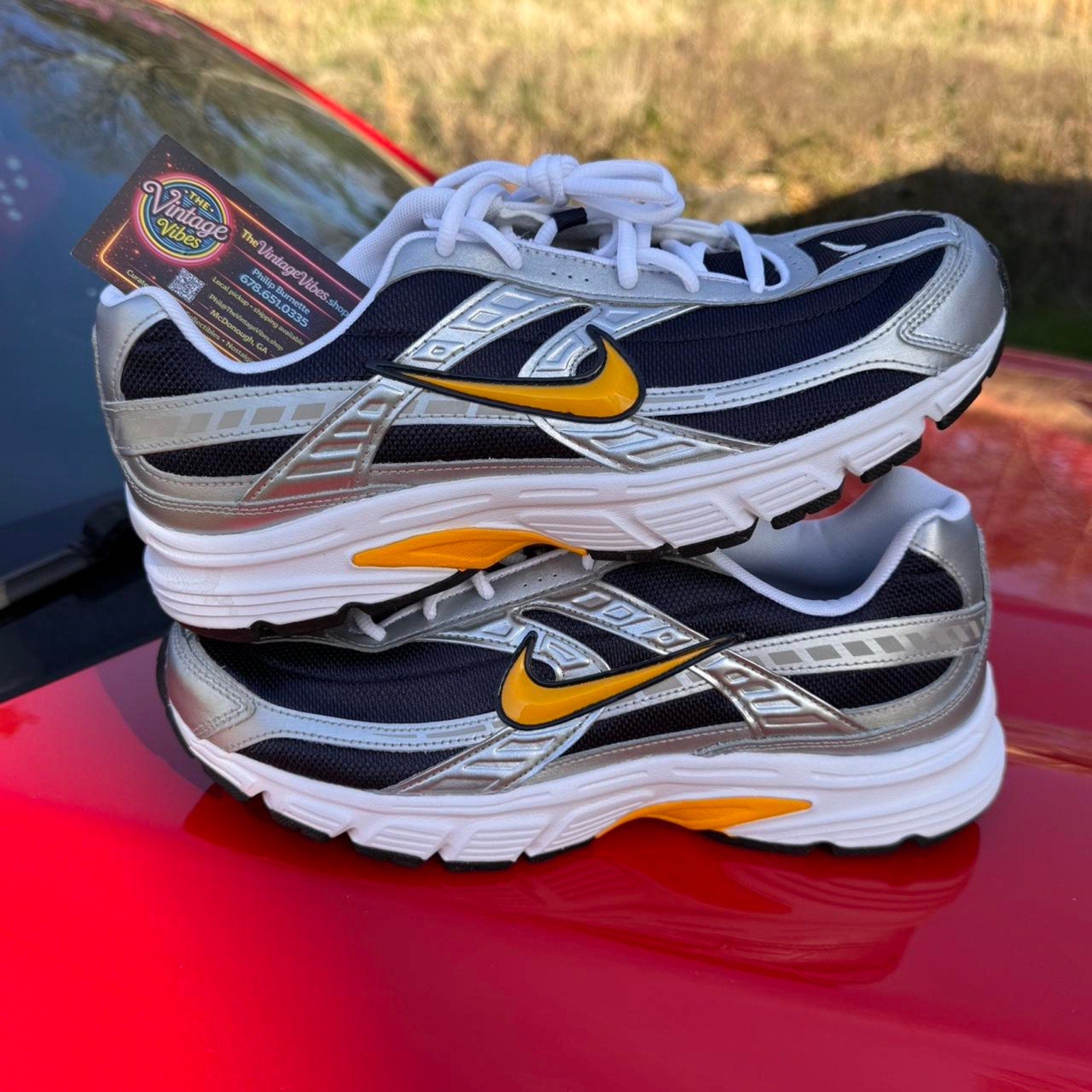 Nike Initiator Obsidian Metallic Silver White Team Gold Running Shoes Men’s 11