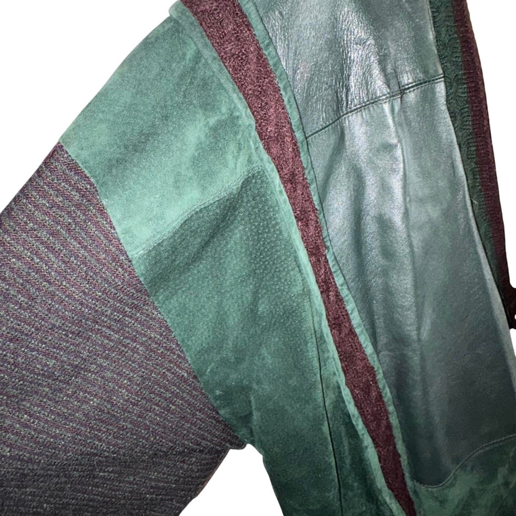 Vintage Saxony Collection Patchwork Leather Jacket 90s Artwear 3X