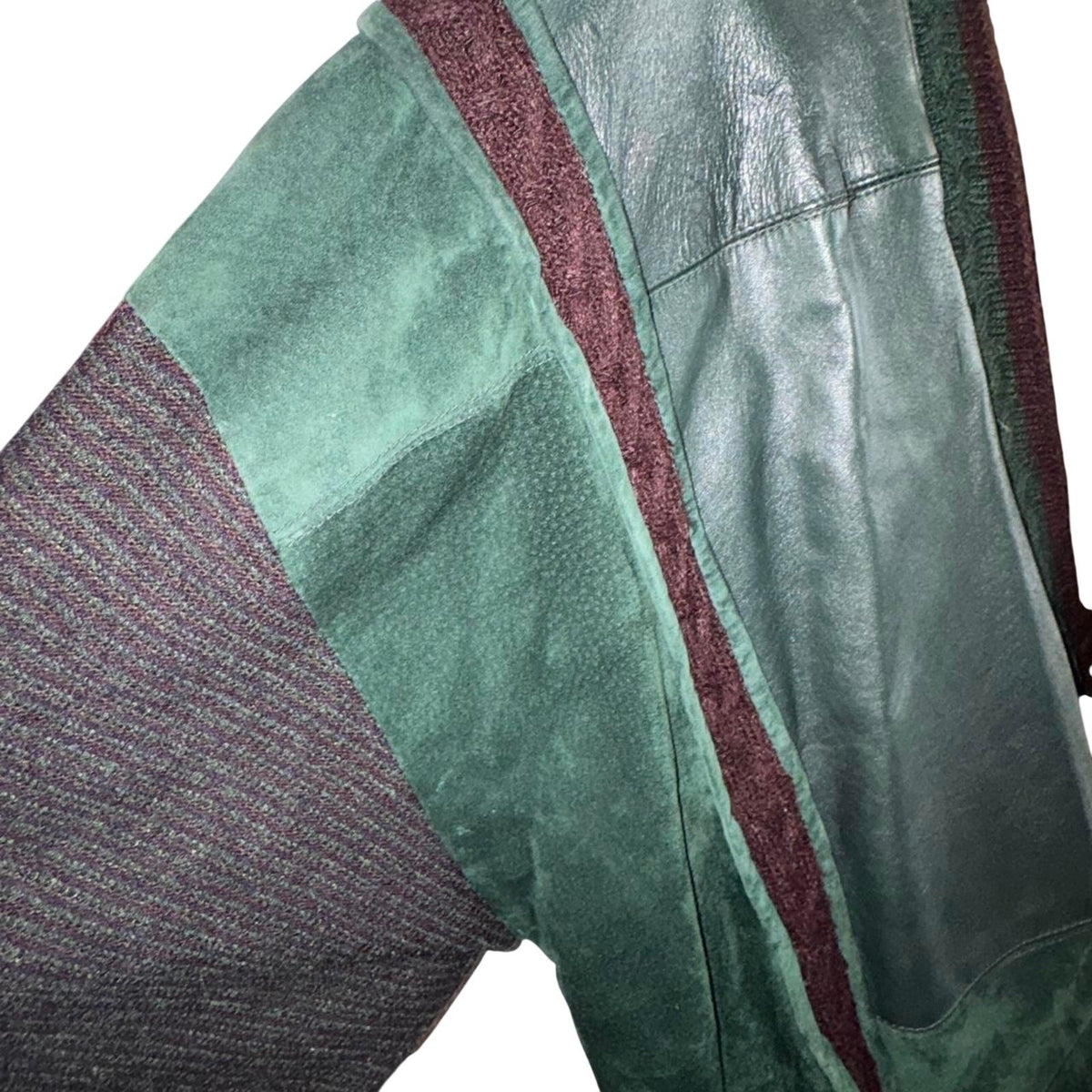 Vintage Saxony Collection Patchwork Leather Jacket 90s Artwear 3X