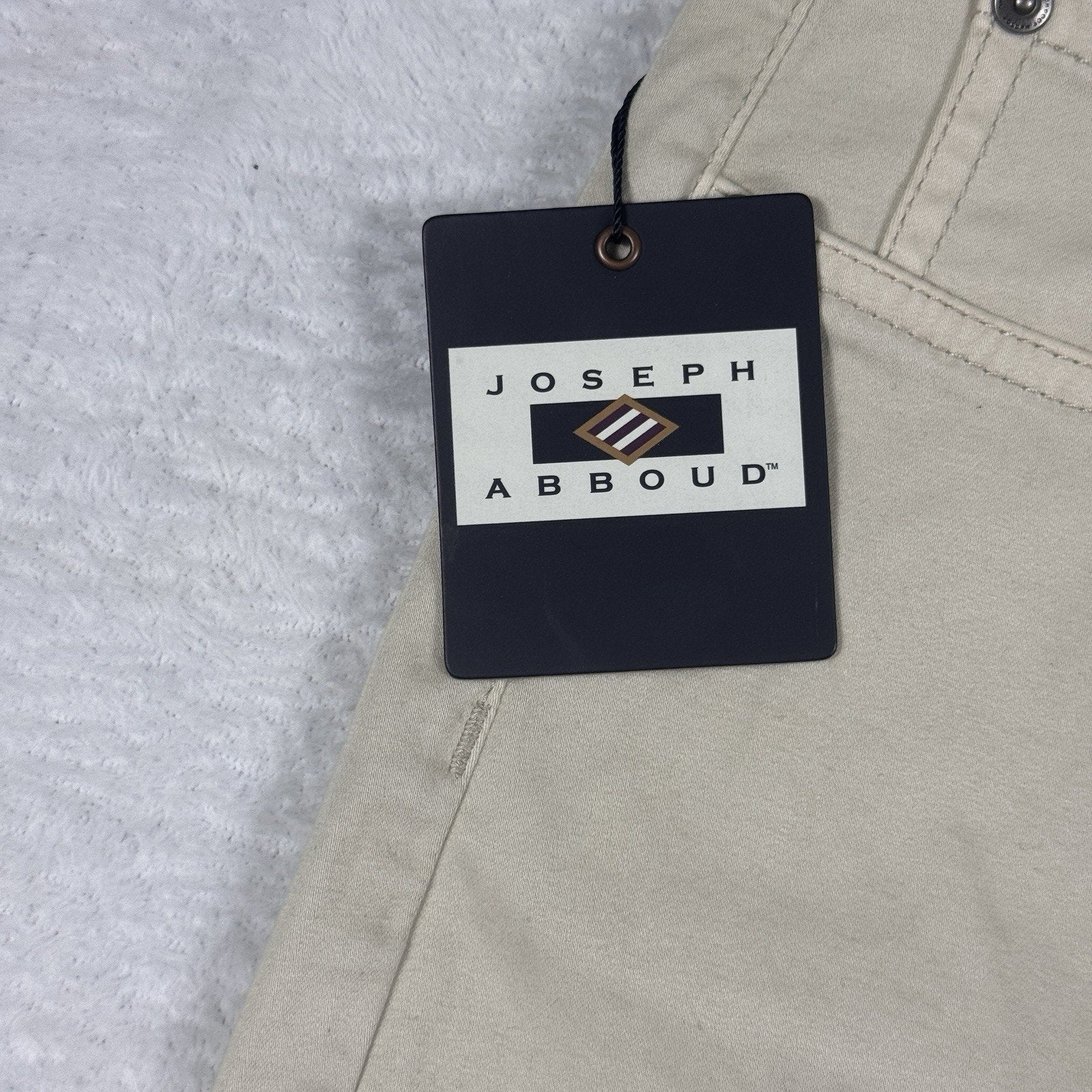 Joseph Abboud Classic Fit Sateen Pants Men’s 40 x 30 Cotton Stretch Stone Beige