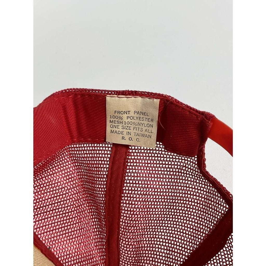 Vintage BBA TOUR Red And Gold Mesh Snapback Trucker Hat Cap Bowling 1970s