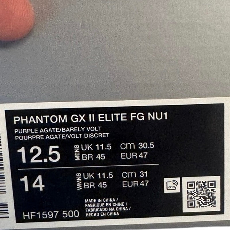 Nike Phantom GX II Elite FG NU1 United Pack HF1597-500 Purple Agate 12.5 NWT