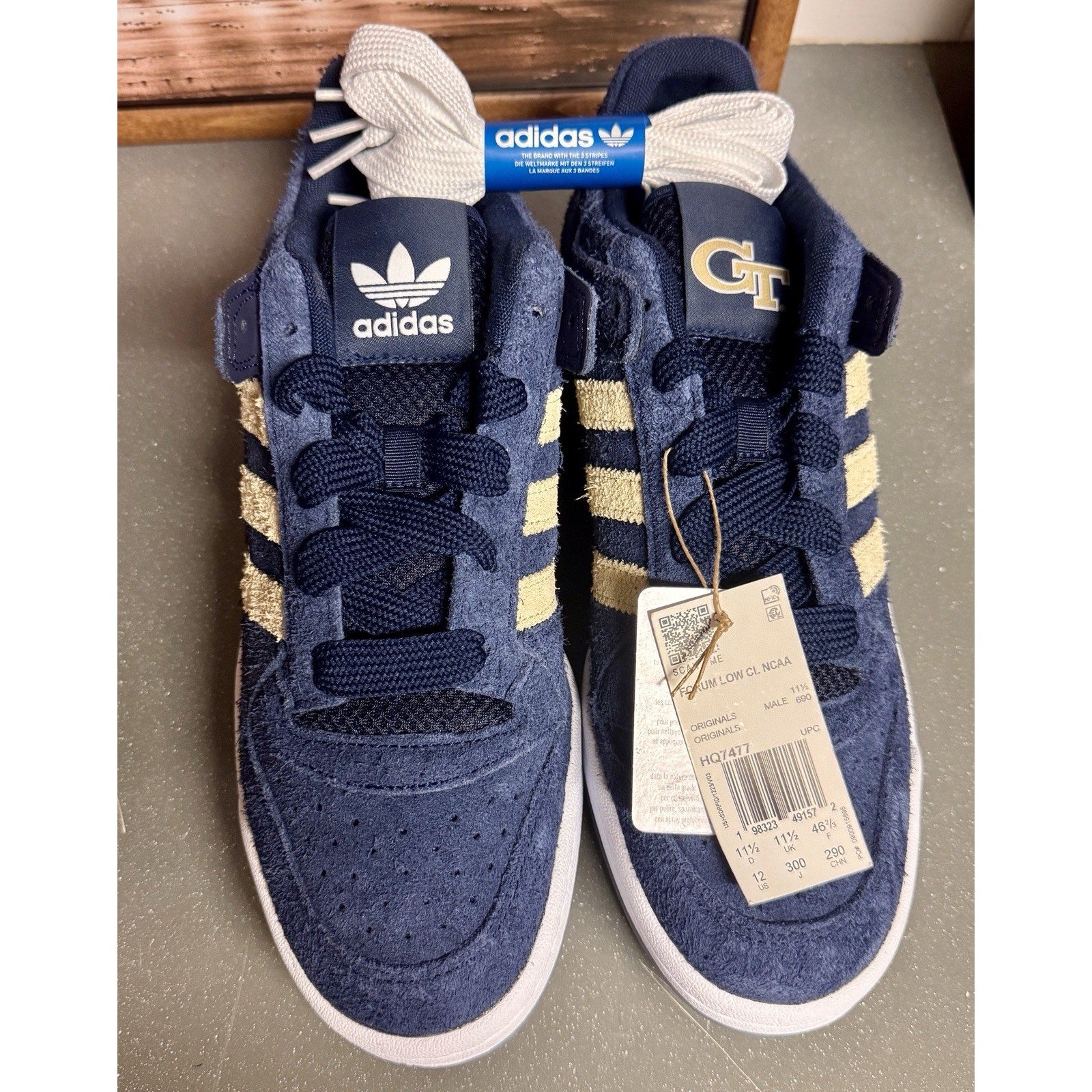 adidas Forum Low Georgia Tech Yellow Jackets M 10.5 Sneakers Casual Shoes