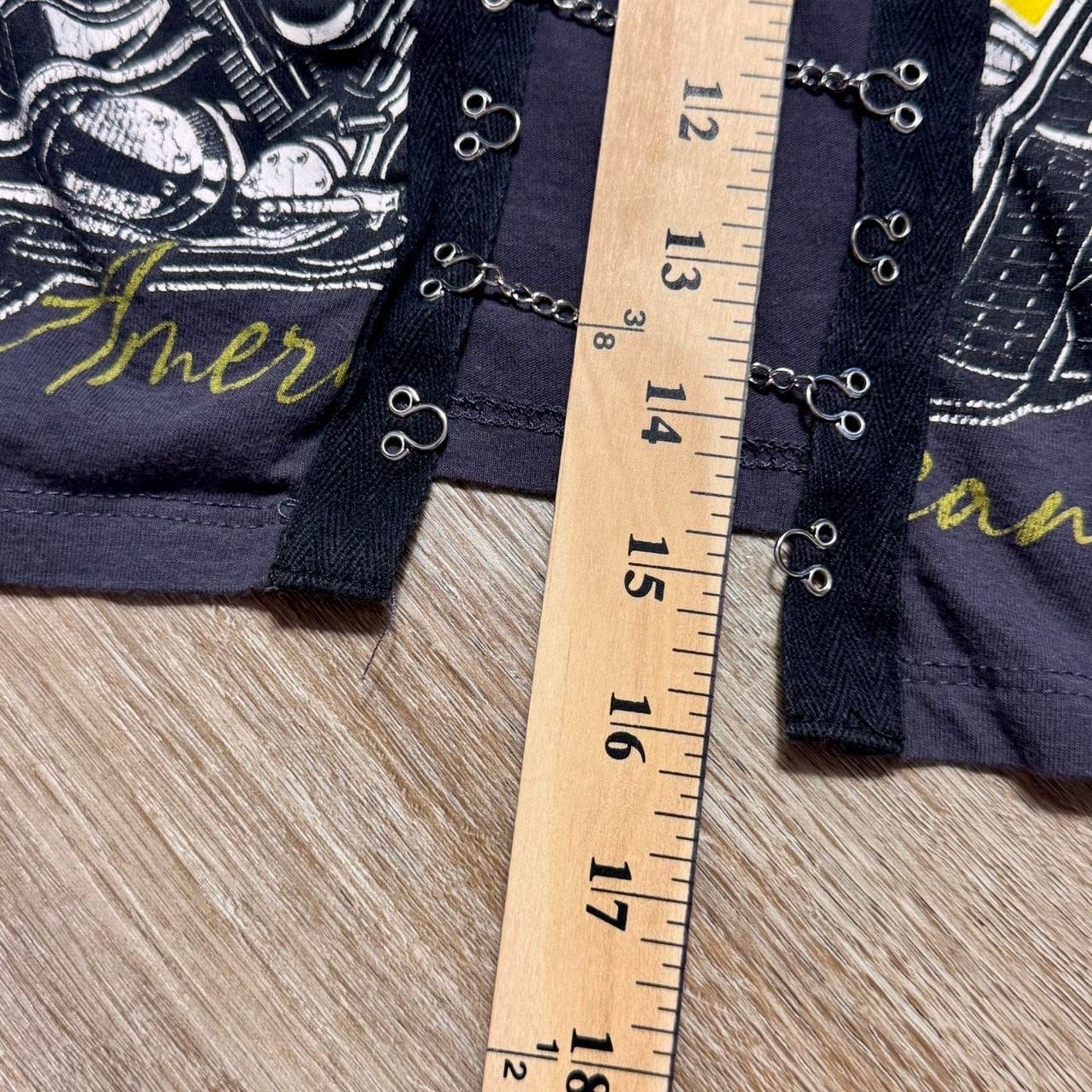 Y2k motorcycle graphic chain lace