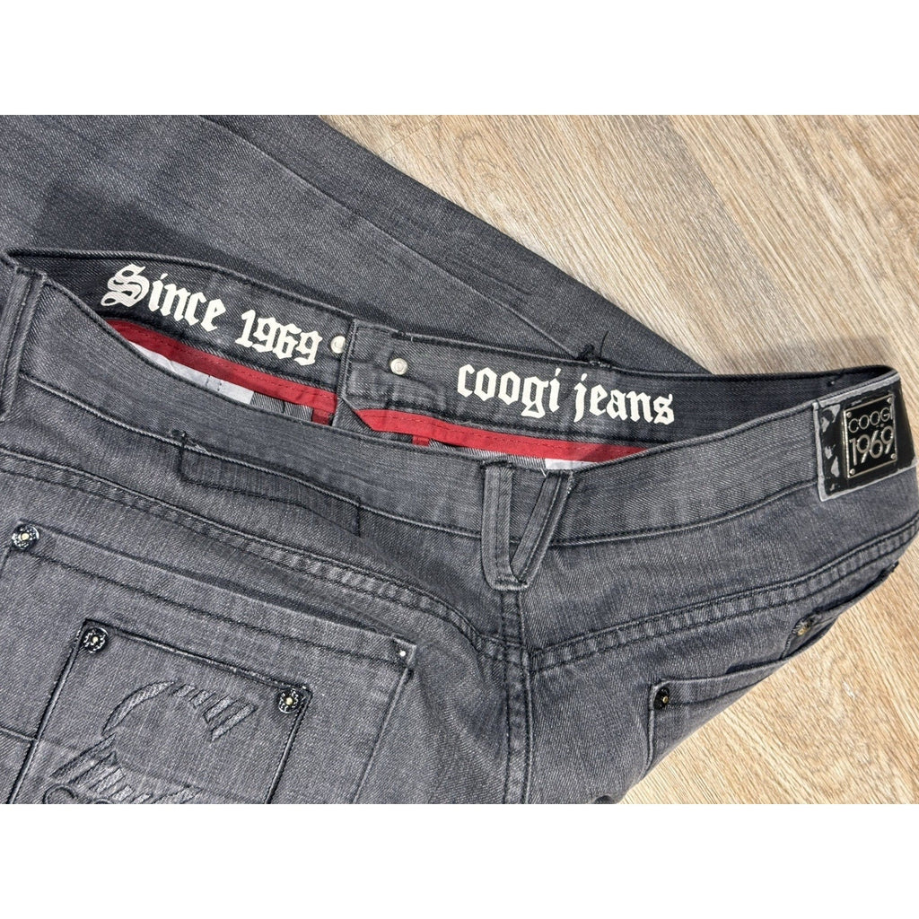 Y2K COOGI Australia Men’s Sz 42 x 35 Denim Jeans w/ Embroidered Logos Big Baggy