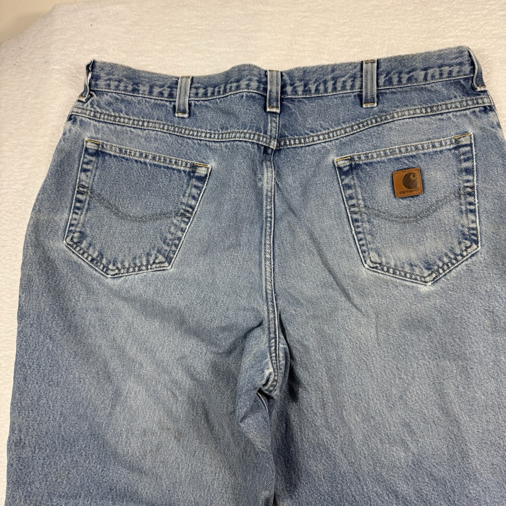 Carhartt B42 Relaxed Fit Jeans Mens 40x30 Distressed Workwear Denim Made Mexico