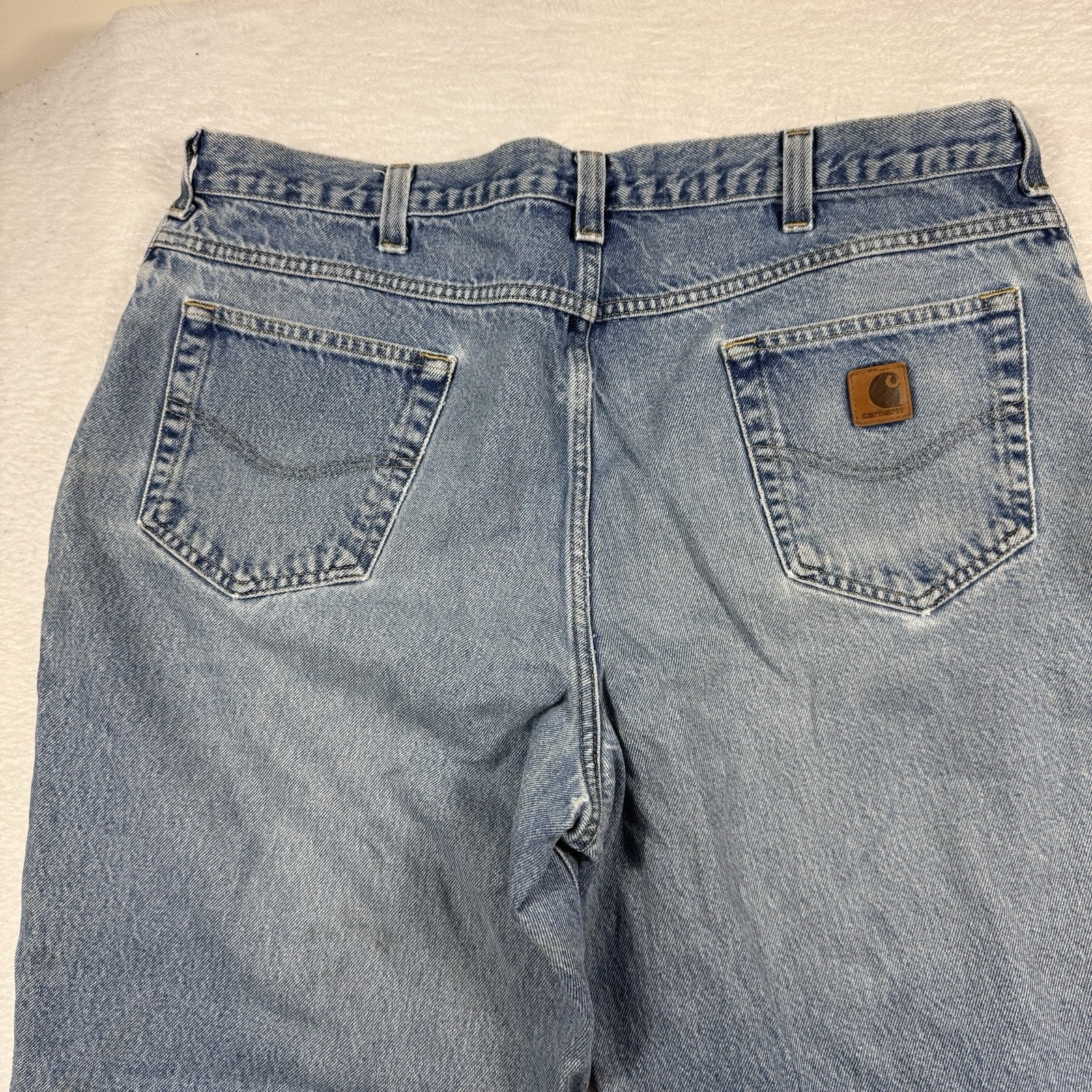 Carhartt B42 Relaxed Fit Jeans Mens 40x30 Distressed Workwear Denim Made Mexico