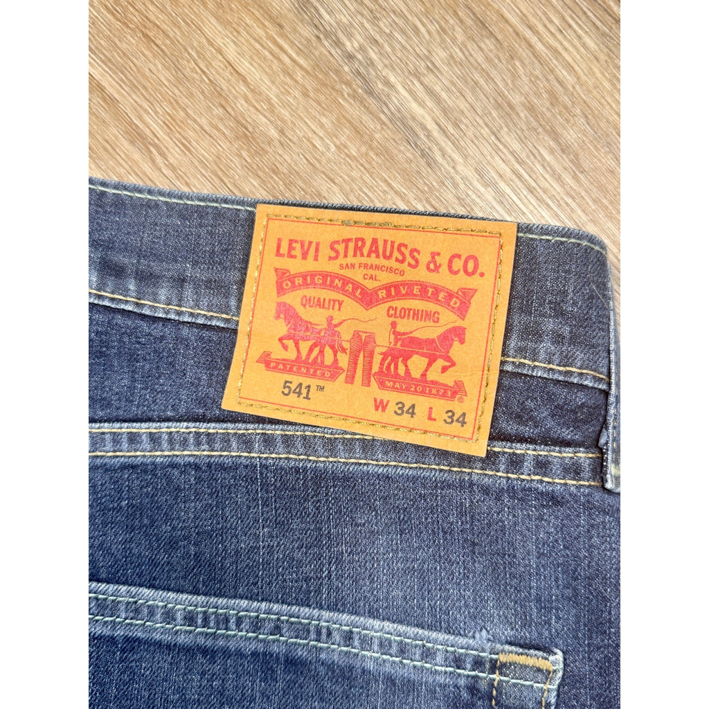Levi’s 541 Athletic Taper Stretch Jeans Men’s 34x34 Dark Wash Denim Y2K Pressed