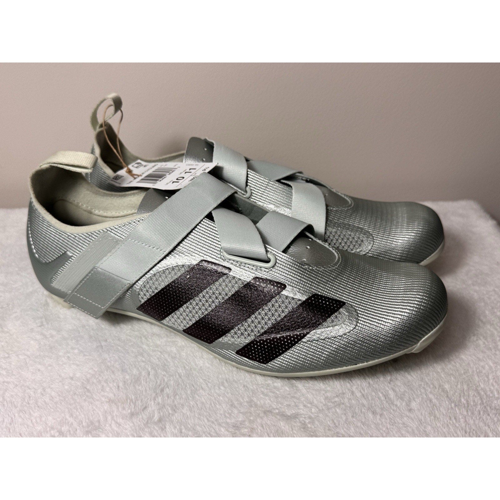 Adidas Indoor Cycling Shoes Triple Strap Grey Green Sz 10 AIG5466 New w/ Tags