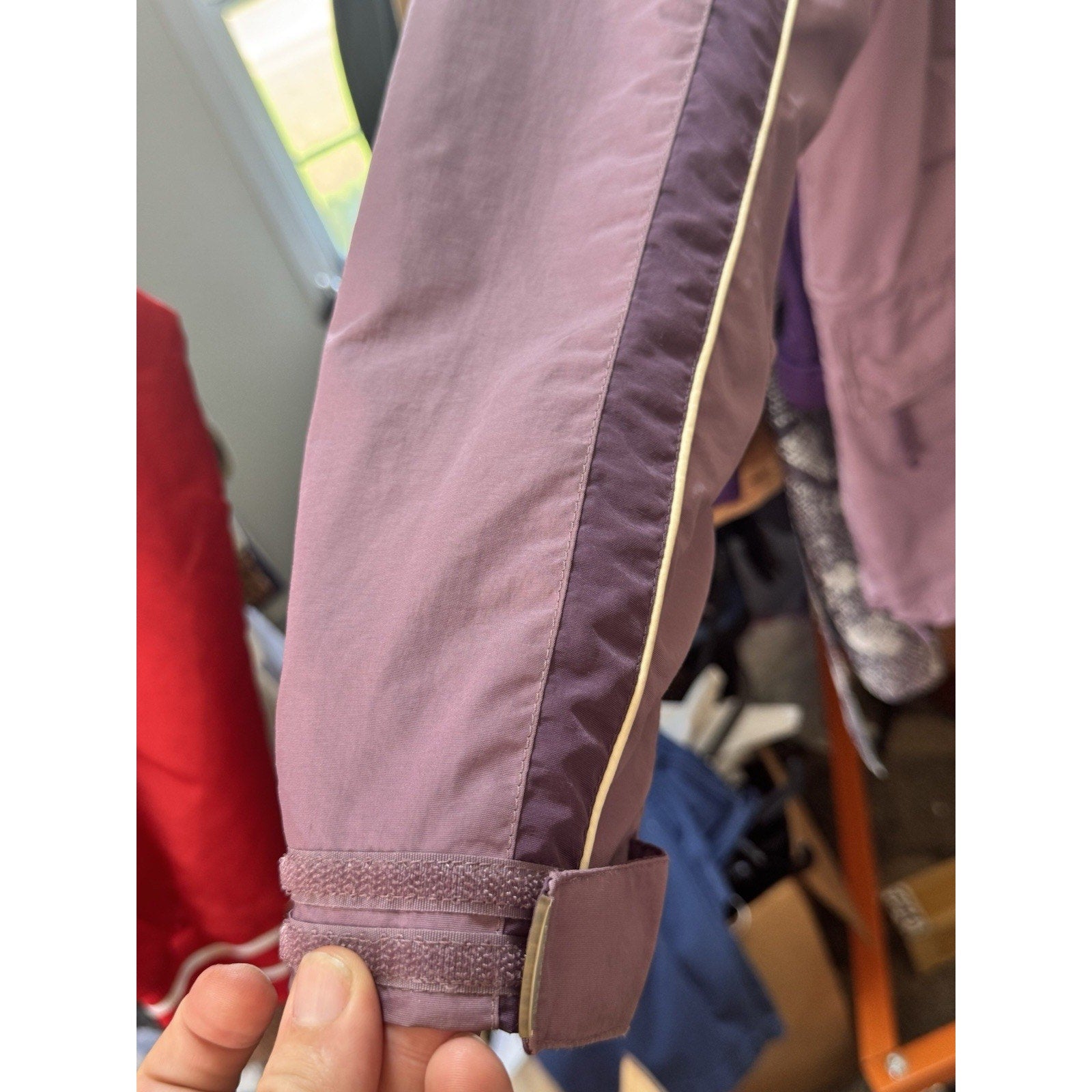 Vtg LL Bean Jacket Womens Petite Medium Purple Warm Up Fleece Lined Ski Snow M