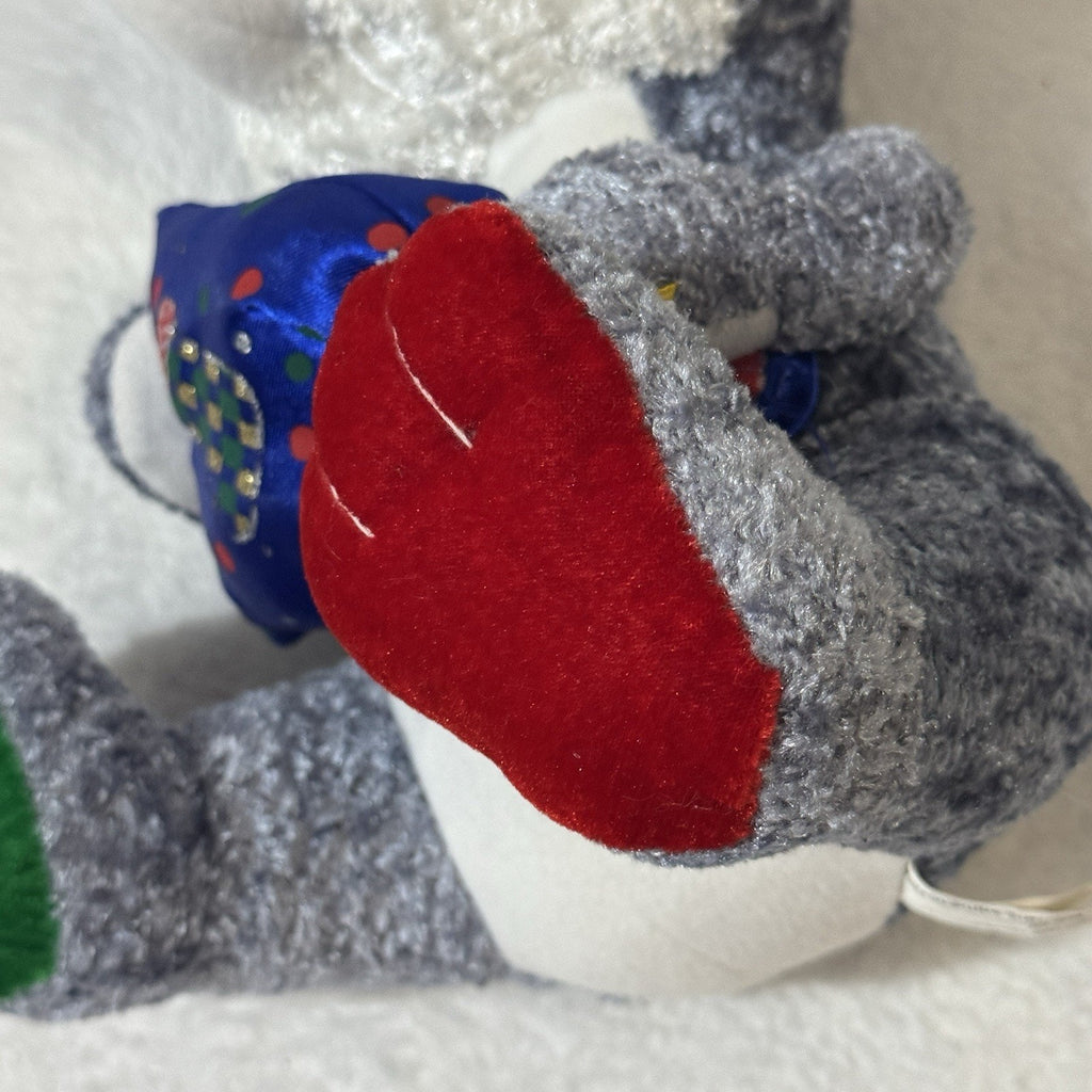 K&K Games Christmas Mouse Plush Gray Red Green Holiday Stuffed Animal Blue Scarf