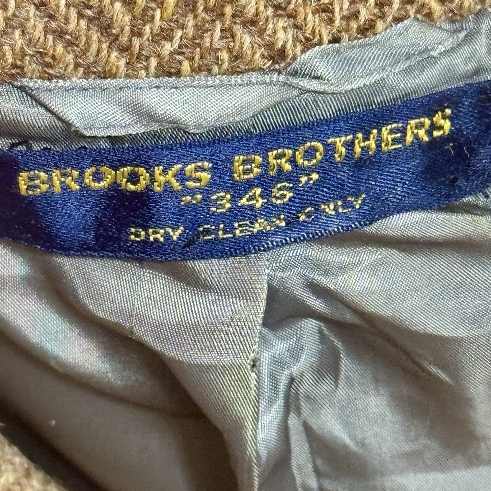 Vintage Brooks Brothers 346 Union Made Wool Tweed Herringbone Sport Coat 44R