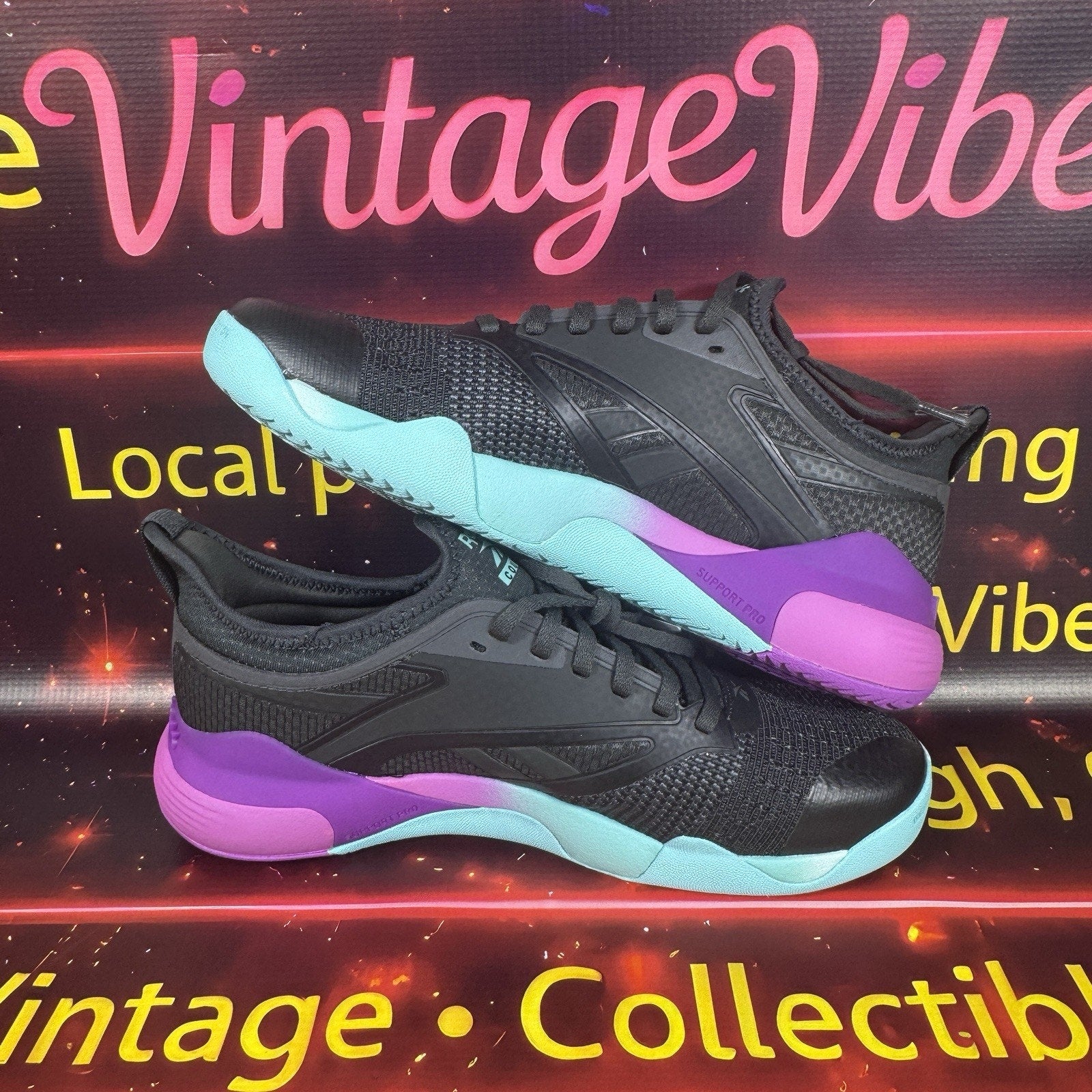 Reebok Sneaker Training 100212266 Nano Court Grey Purple Aqua Men’s 9 Women 10.5