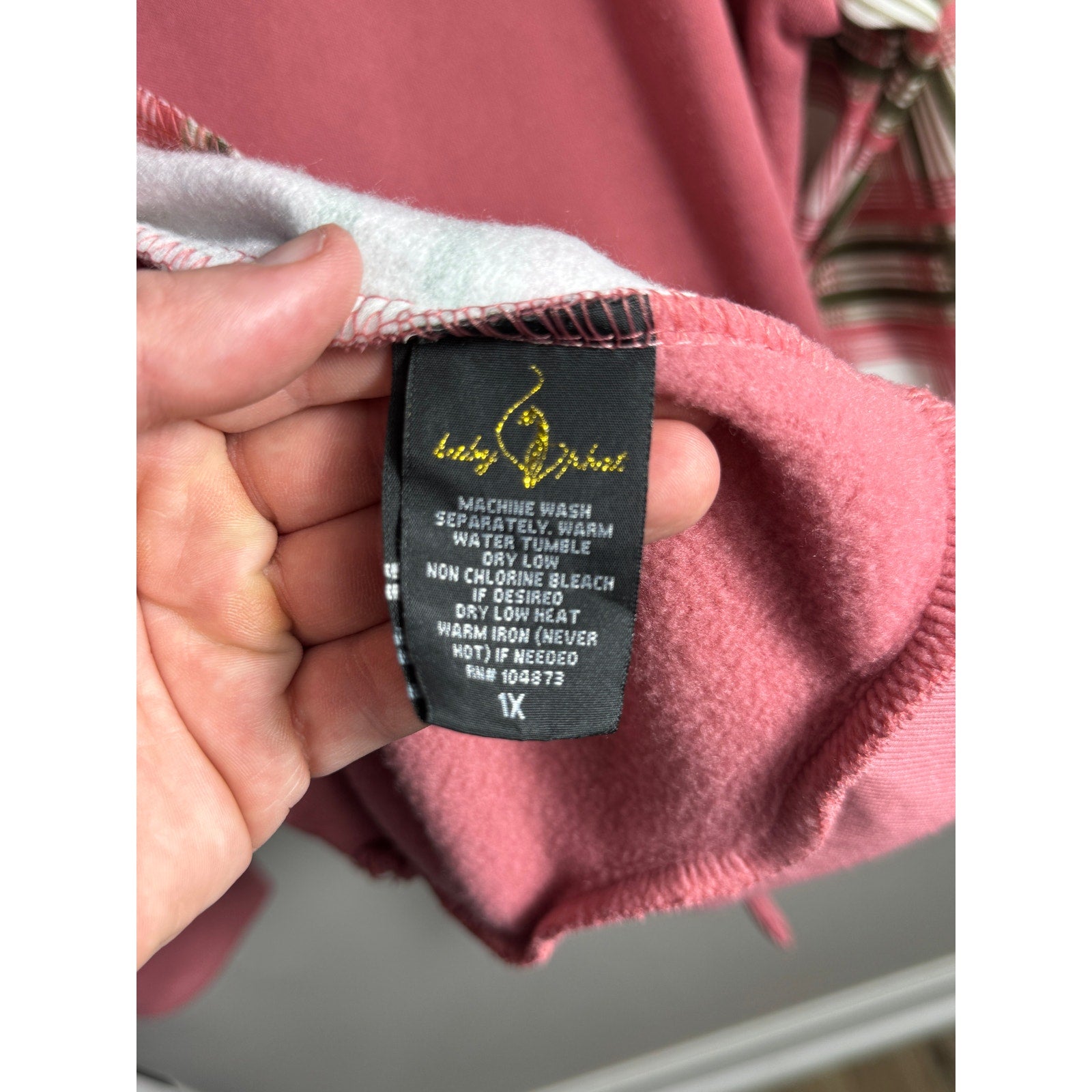 Y2K Baby Phat Plaid Open Back Hoodie Women’s 1X XL Pink Green